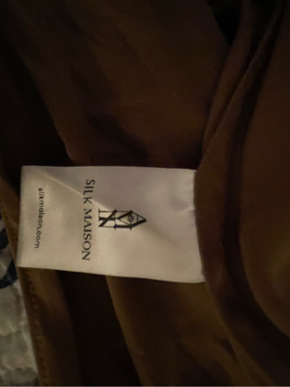 Satin Slip Midi Dress in Olive Brown — Women's - Picture 6 of 8
